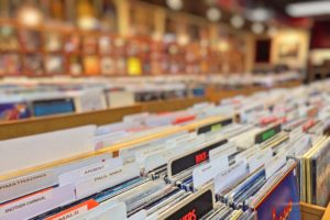 turntables, records collection